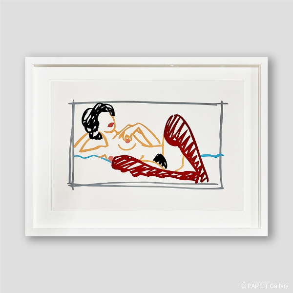 WESSELMANN Tom - Fast Sketch Red Stocking Nude